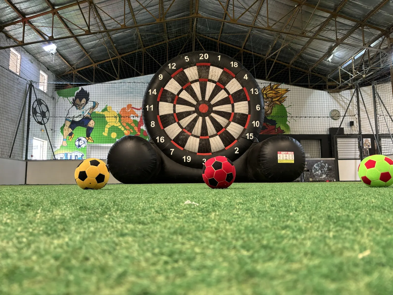 Cible foot géante gonflable installé