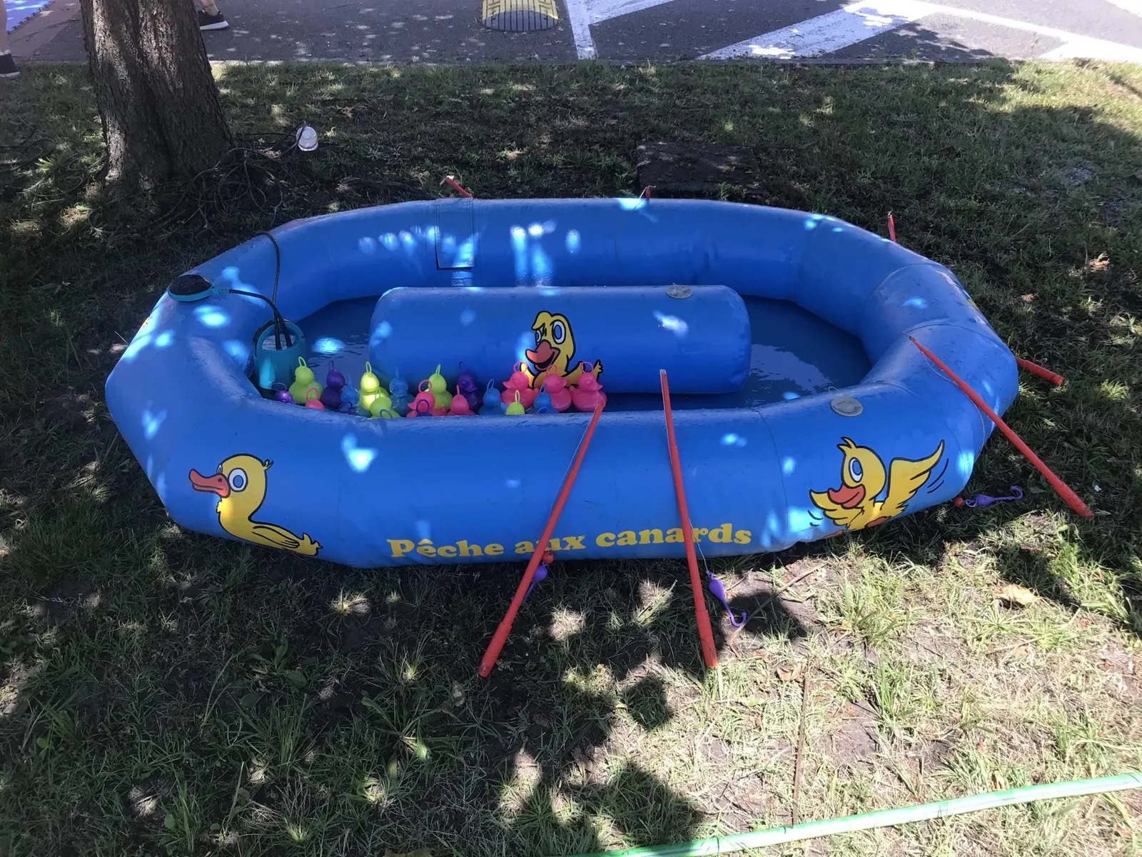 Pêche aux canards gonflable avec ses canards